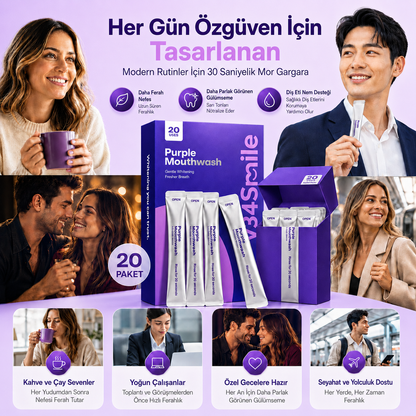 V34Smile™ Anında Diş Beyazlatıcı Mor Gargara